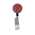 Carolines Treasures Letter Y Football Red, Black and White Retractable Badge Reel CJ1073-YBR